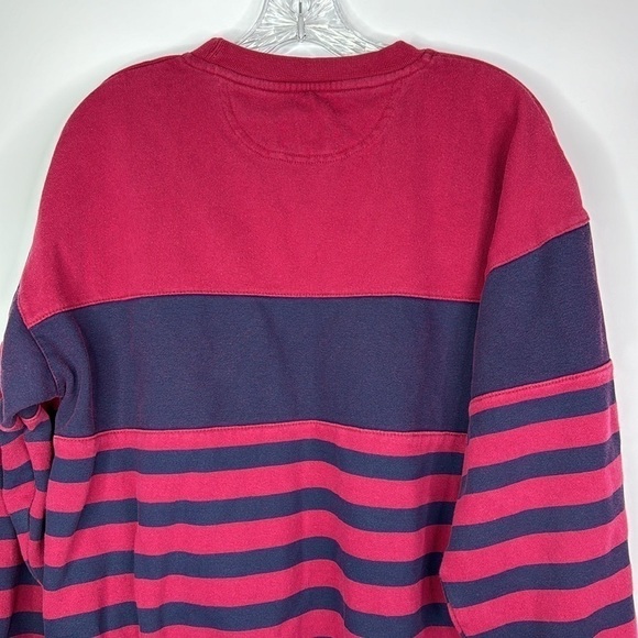 Vintage Dockers Red Blue Striped Crewneck Sweatshirt Size Medium - Picture 5 of 10